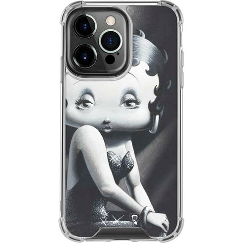 Betty Boop Black and White iPhone 16 Pro Max Clear Case